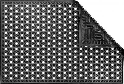 ESD Anti-Fatigue Floor Mat with Holes | Nitrile Conductive ESD | Black | 60 x 120 cm | Grounding Cord + Snap (15')